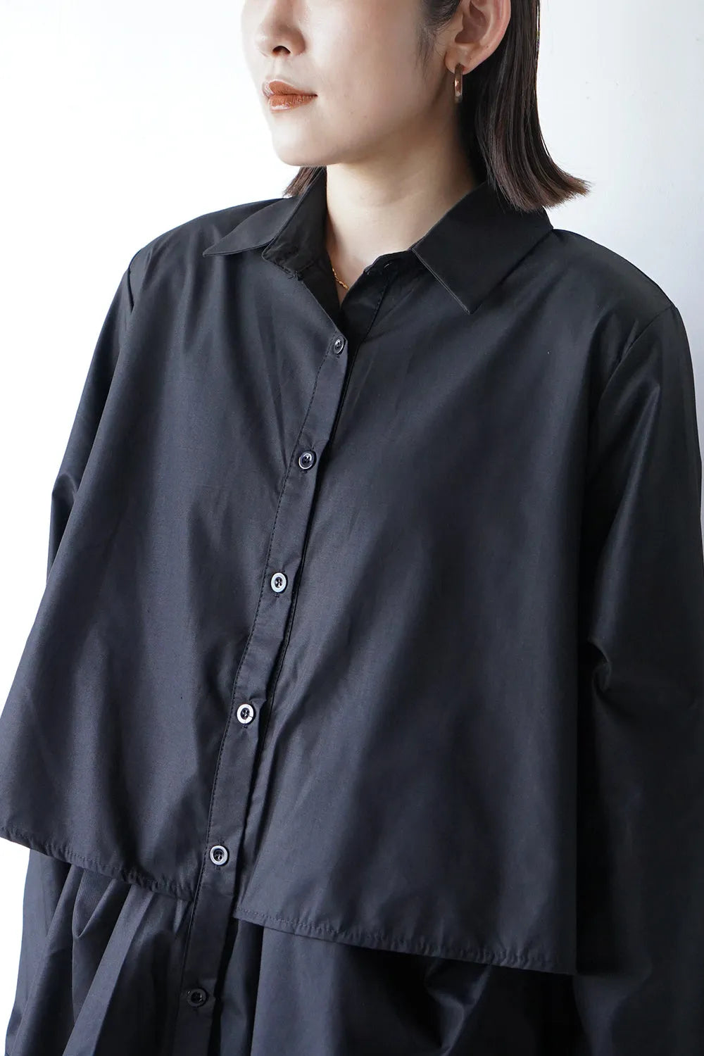 レイヤードデザインシャツワンピース