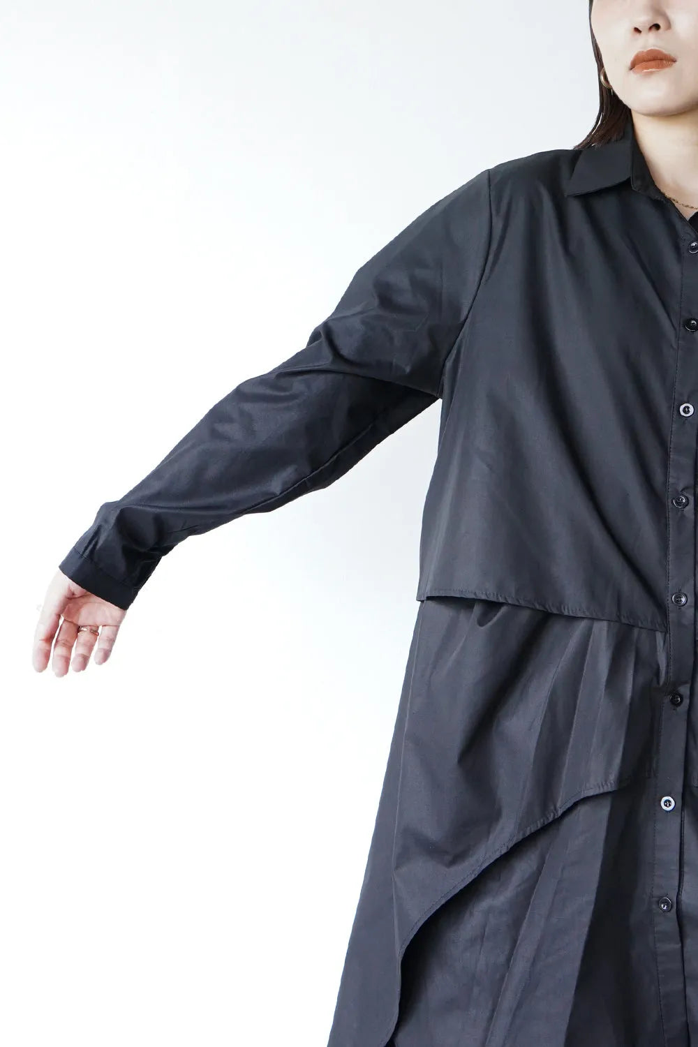 レイヤードデザインシャツワンピース