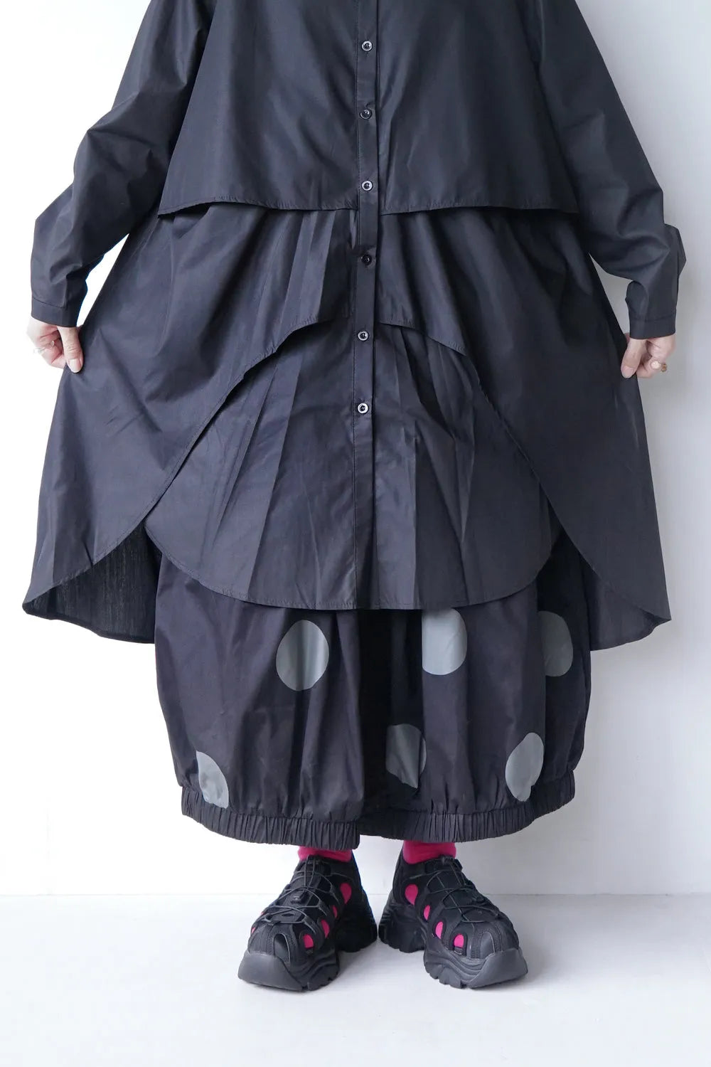 レイヤードデザインシャツワンピース