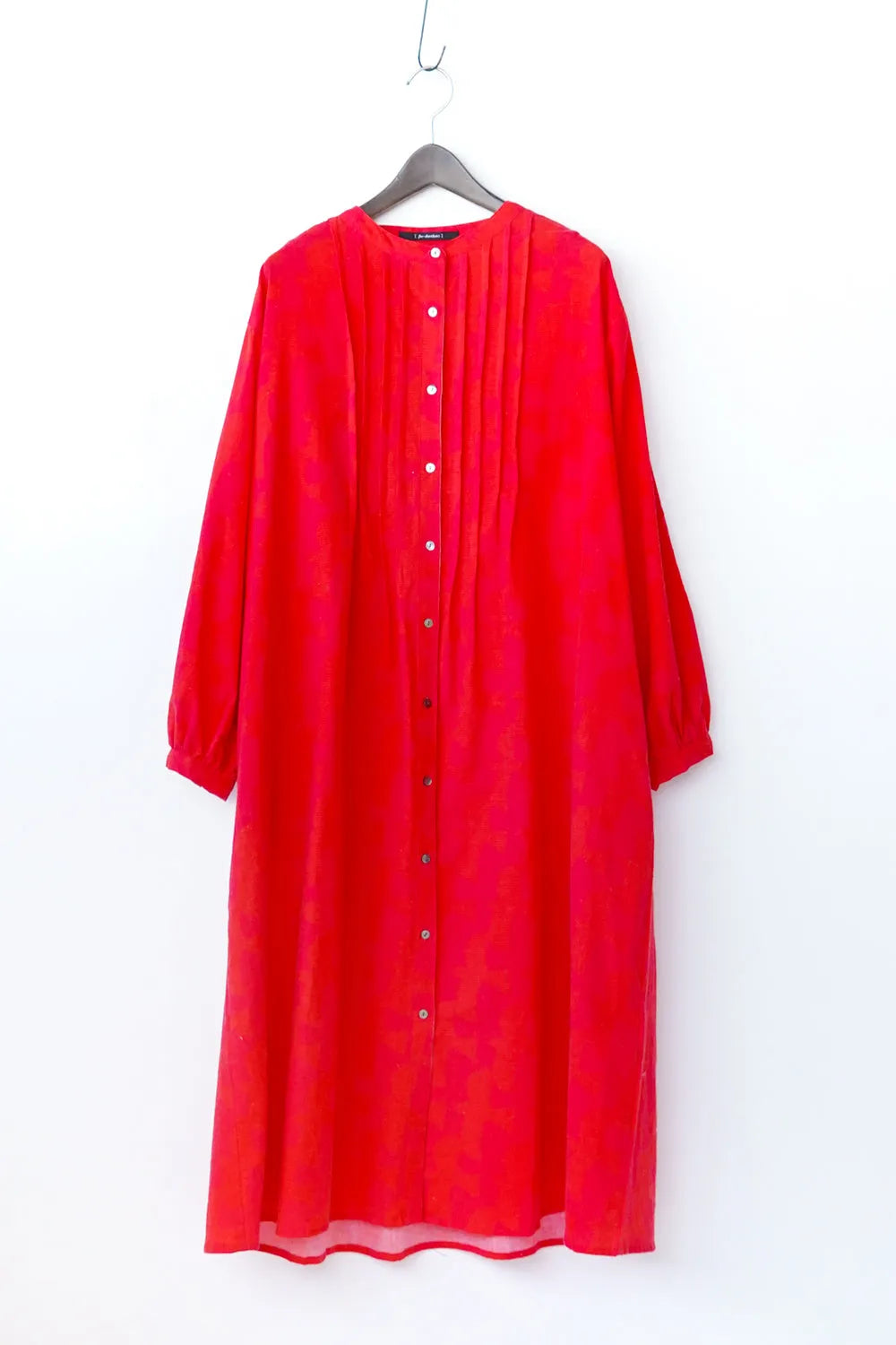 【fu-dueka::】ヴィンテージ加工鳥柄ピンタックワンピース