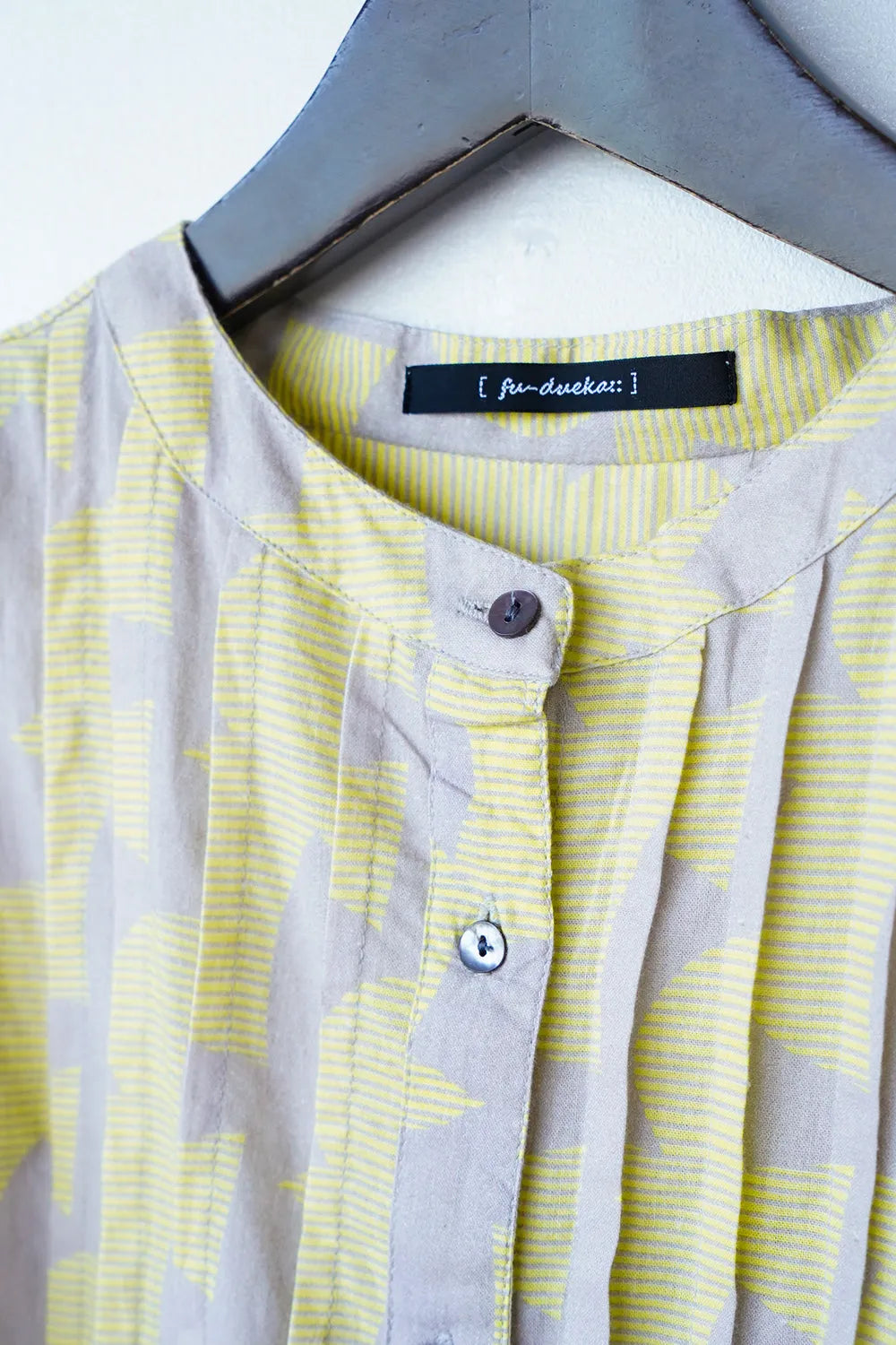 【fu-dueka::】ヴィンテージ加工鳥柄ピンタックワンピース