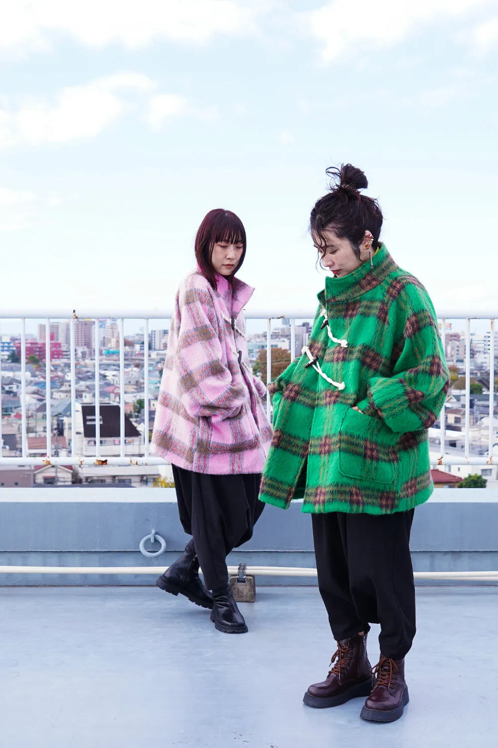 【LILA n' citta】チェック柄ハーフコート