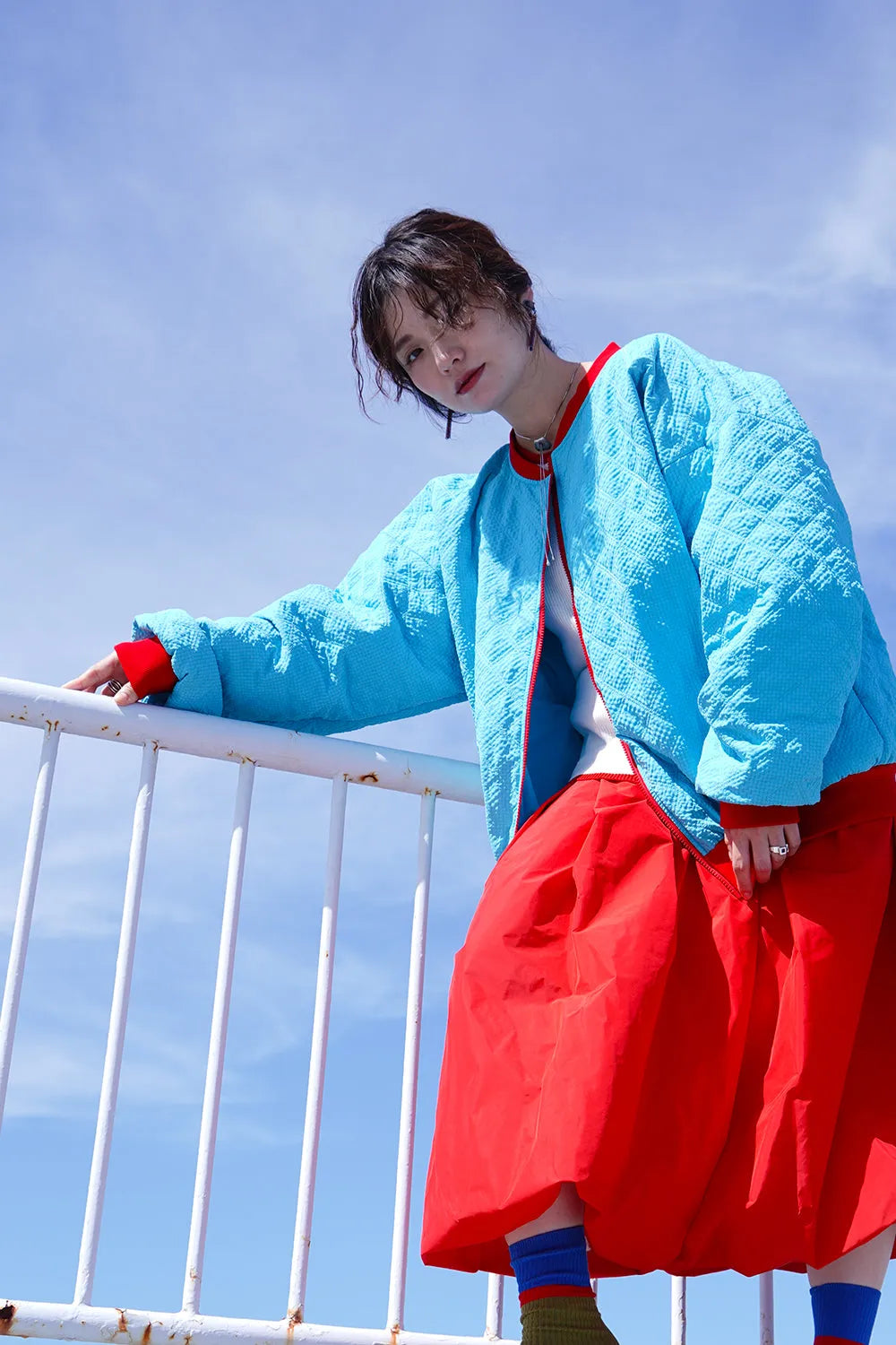 【LILA n’ citta】格子柄キルティングブルゾン