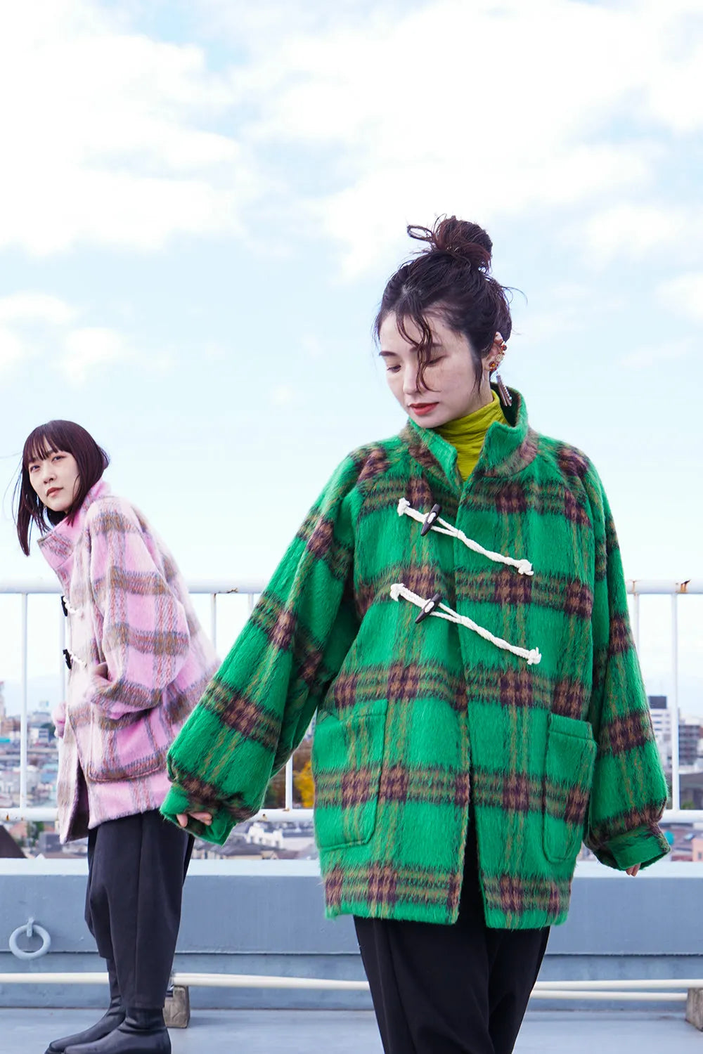 【LILA n' citta】チェック柄ハーフコート