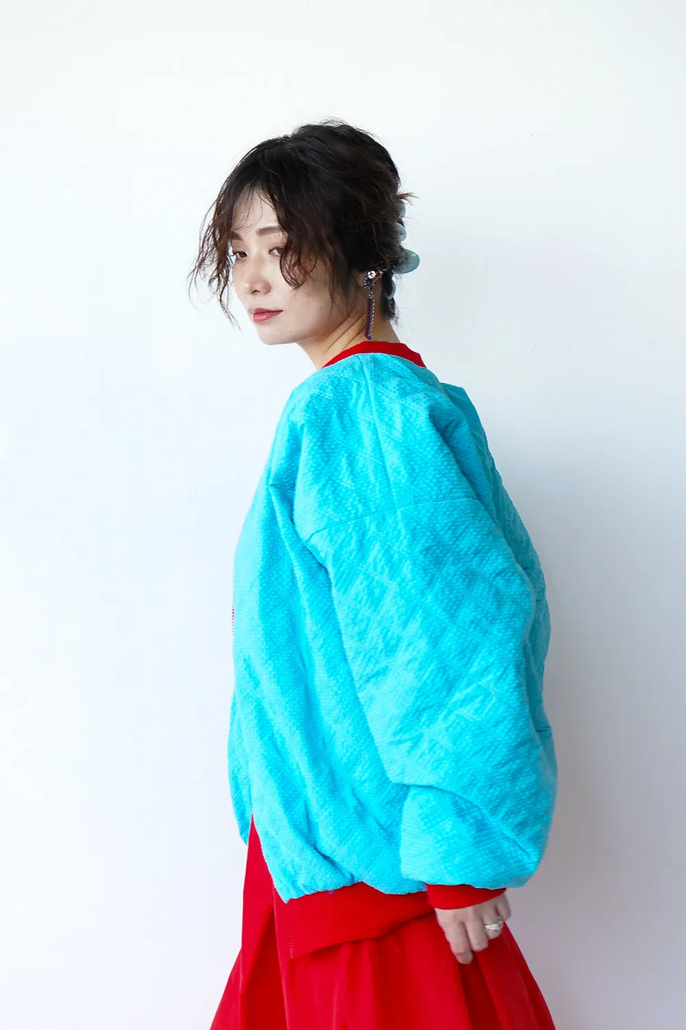 【LILA n’ citta】格子柄キルティングブルゾン