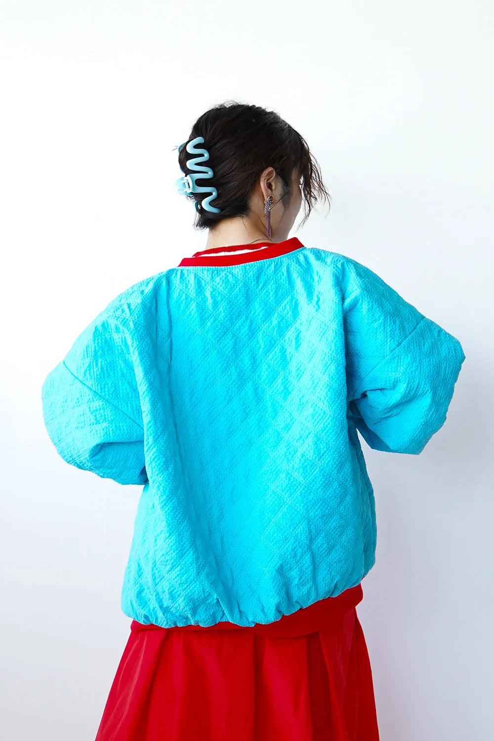 【LILA n’ citta】格子柄キルティングブルゾン