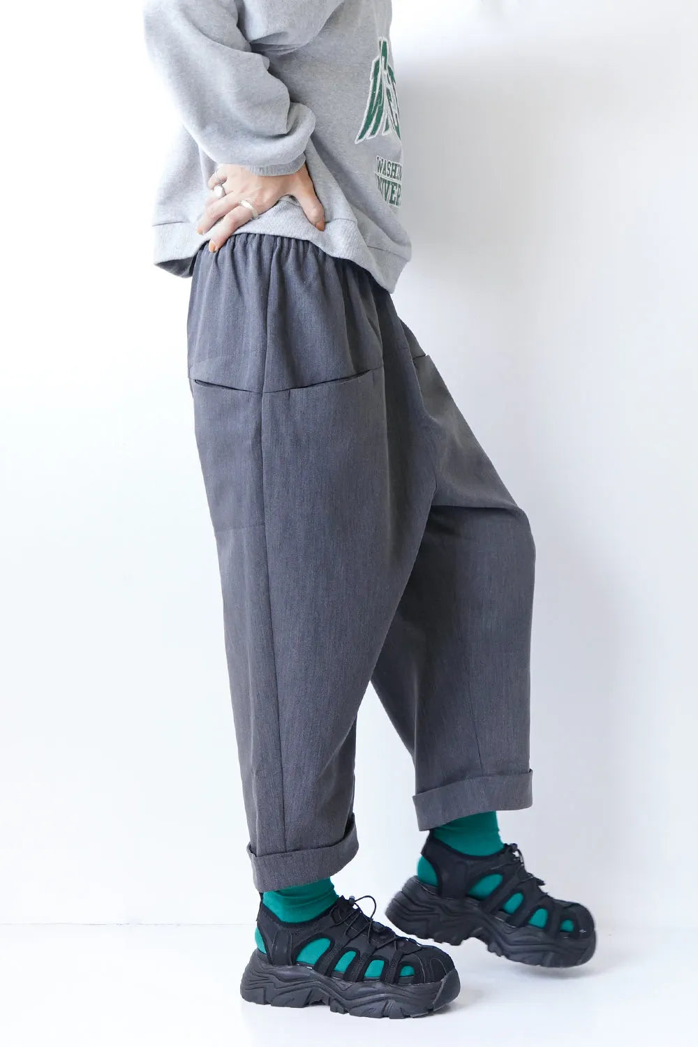 【LILA n’ citta】ヨークポケットストレッチパンツ