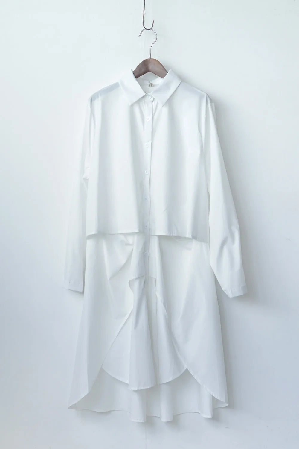 レイヤードデザインシャツワンピース