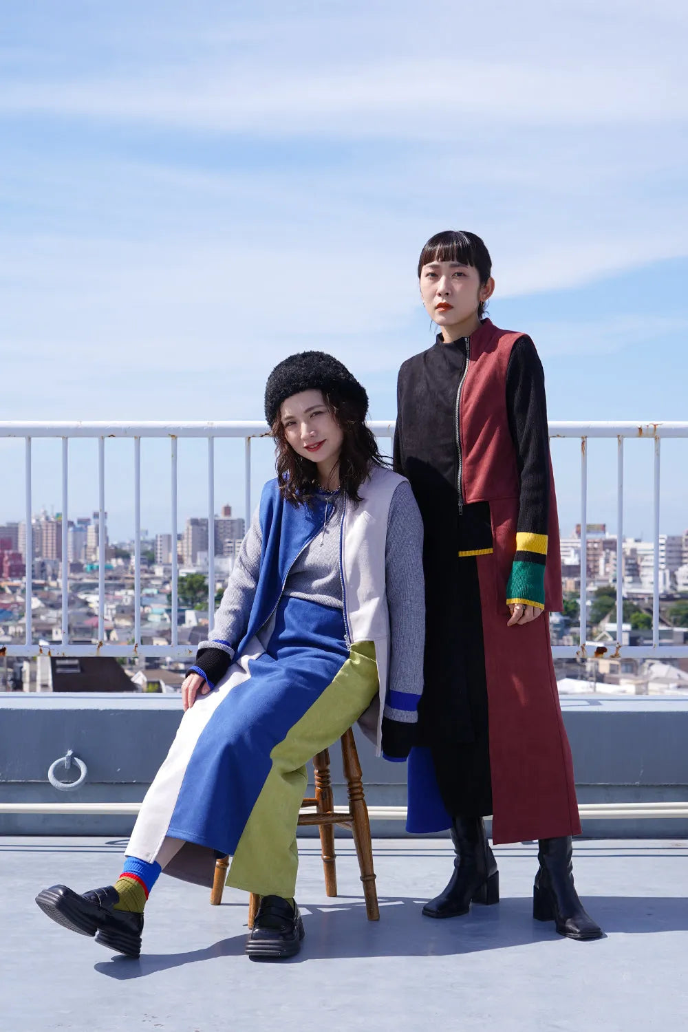 【LILA n’ citta】フェイクスエード配色スカート