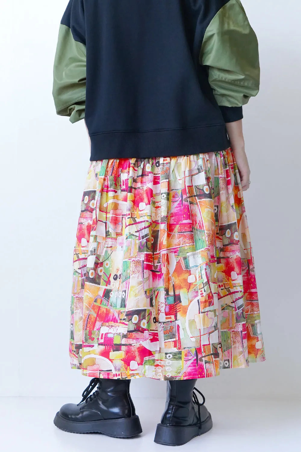 グラフィック柄コットンスカート