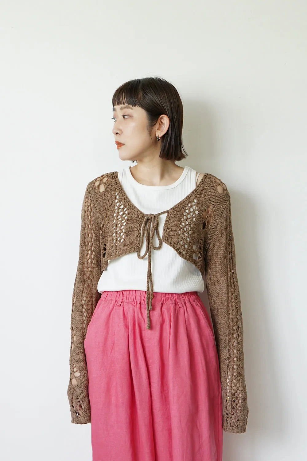 ローゲージボレロニットカーデ