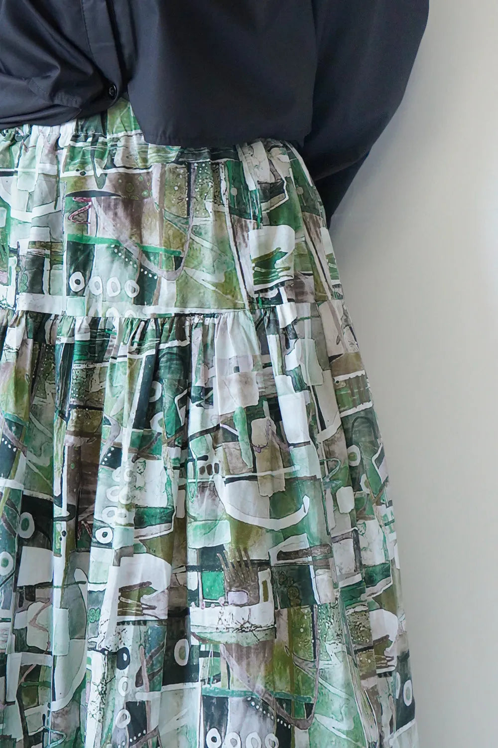 グラフィック柄コットンスカート