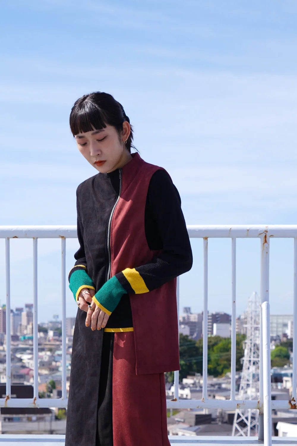 【LILA n’ citta】フェイクスエード配色ベスト