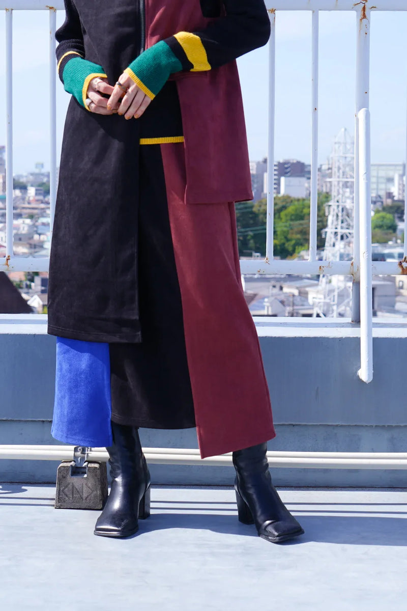 【LILA n’ citta】フェイクスエード配色スカート