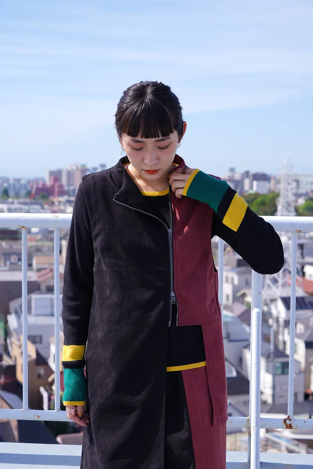 【LILA n’ citta】フェイクスエード配色ベスト