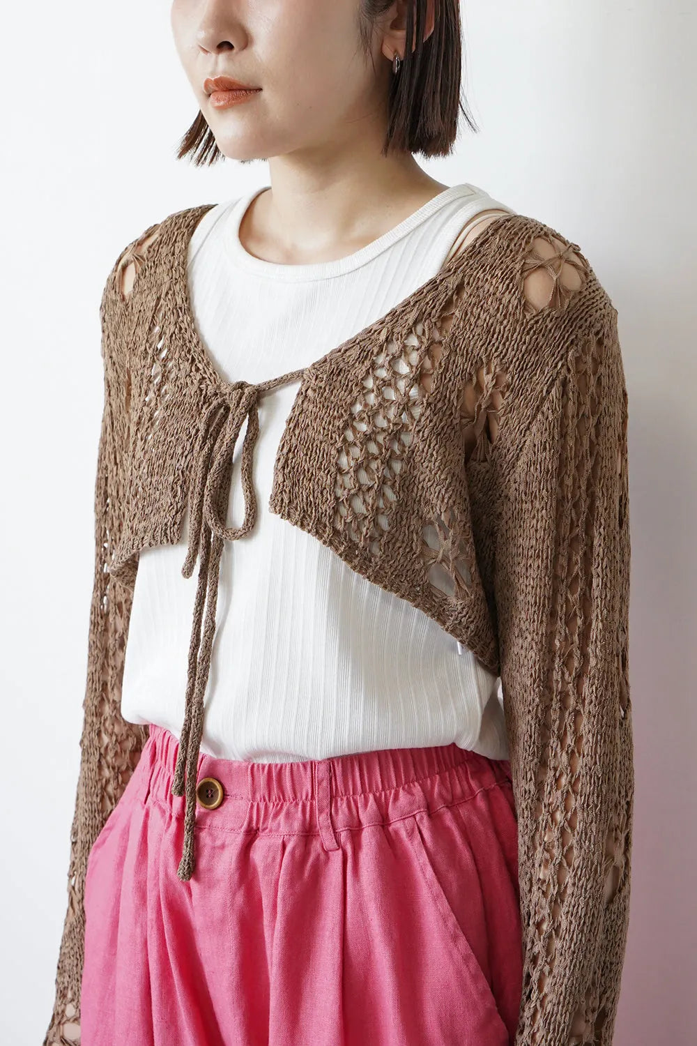 ローゲージボレロニットカーデ