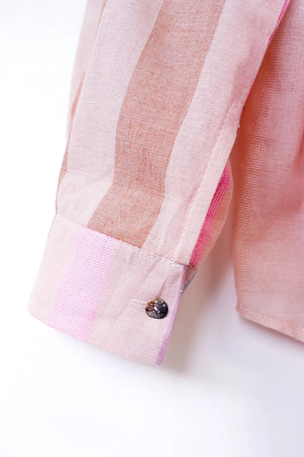 パステルストライプ柄リネンシャツ