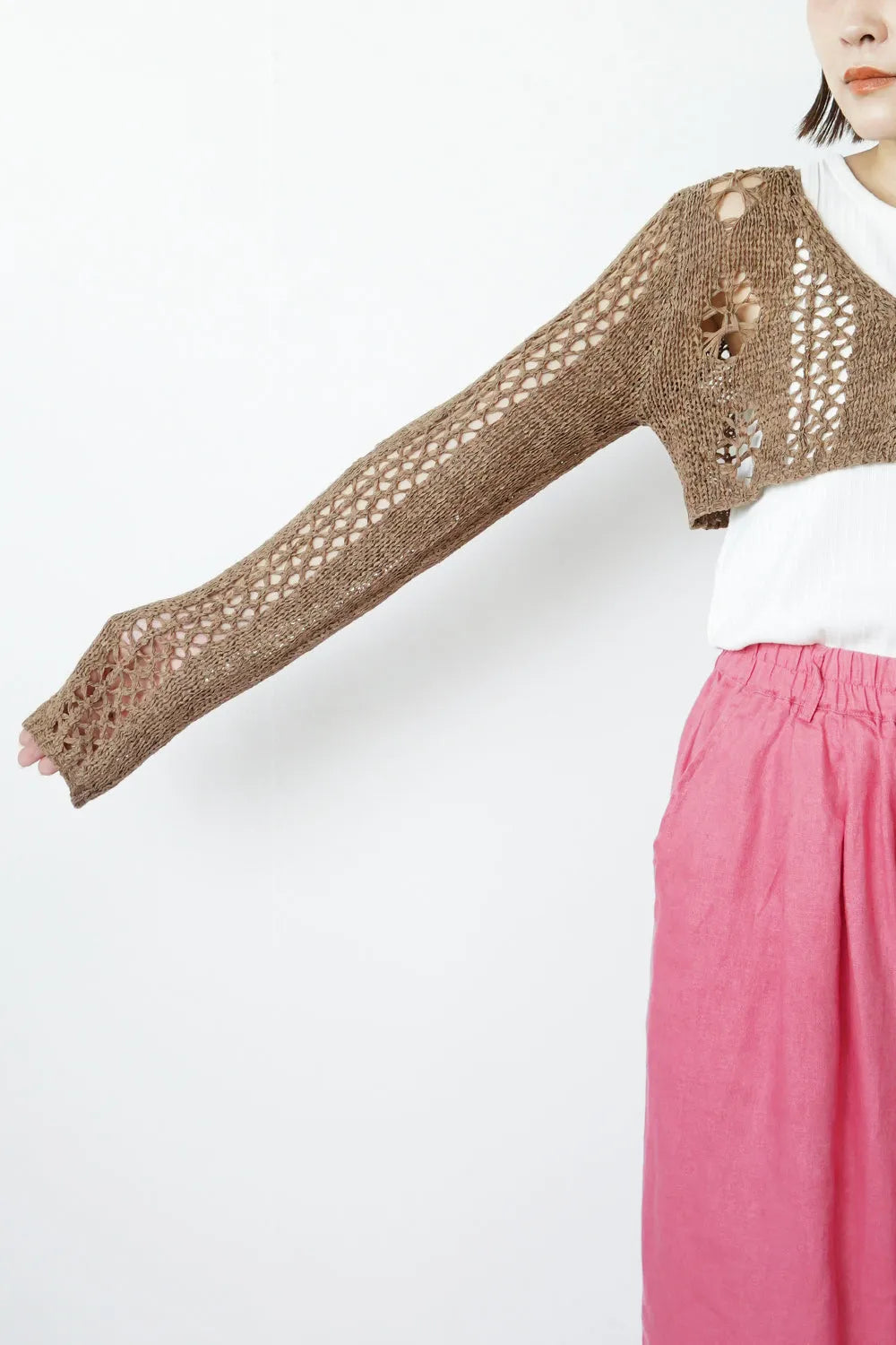 ローゲージボレロニットカーデ