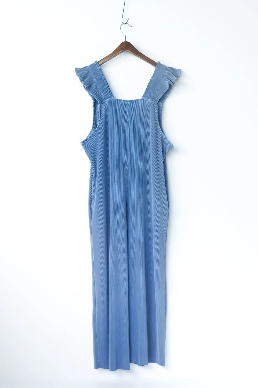 フリルショルダープリーツサロペット