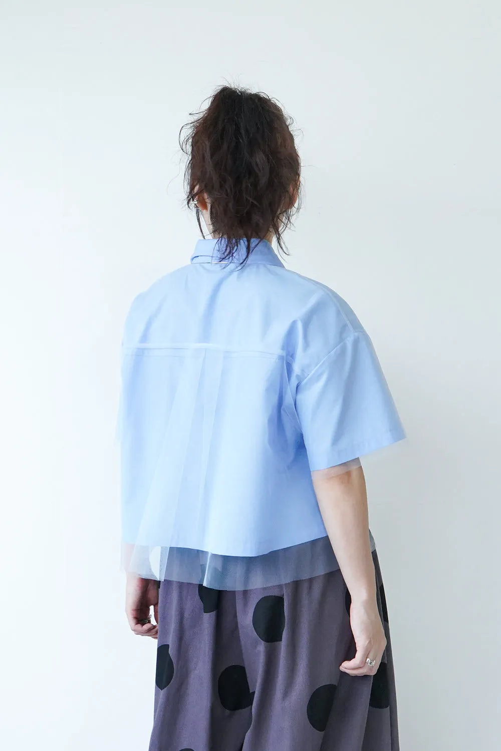 【MICALLE MICALLE】チュールレイヤードシャツ