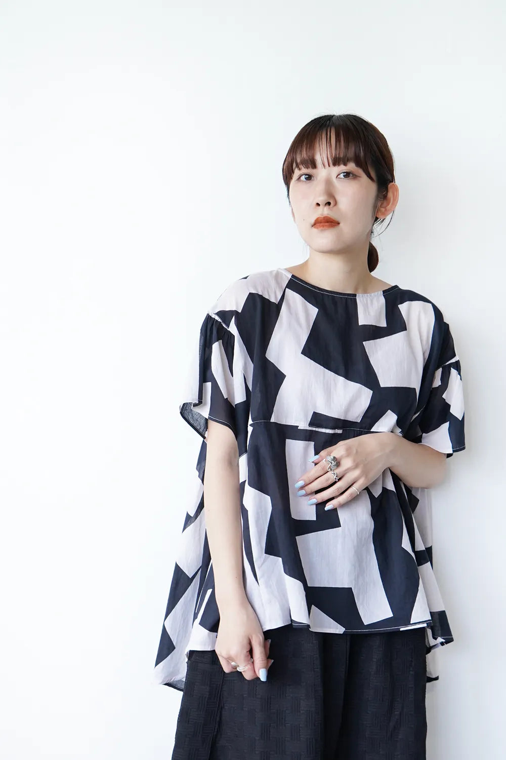 【fu-dueka::】80sVoile 幾何学Ptギャザーチュニック