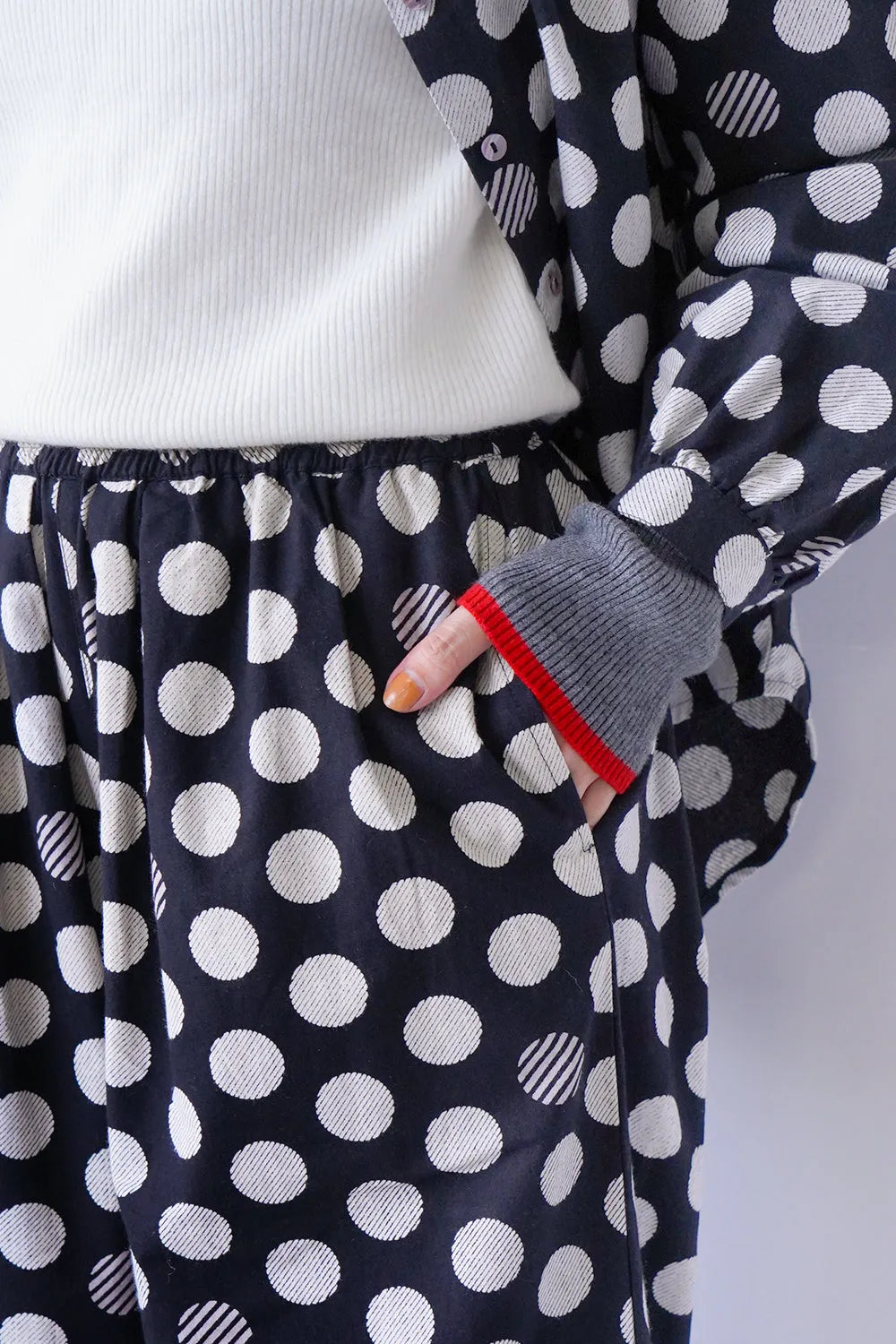 【fu-dueka::】ドットプリントワイドパンツ