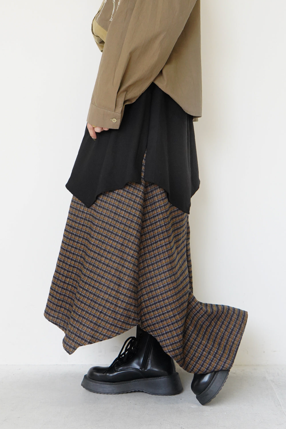 無地×チェック レイヤードスカート – LILA & CITTA ONLINE SHOP
