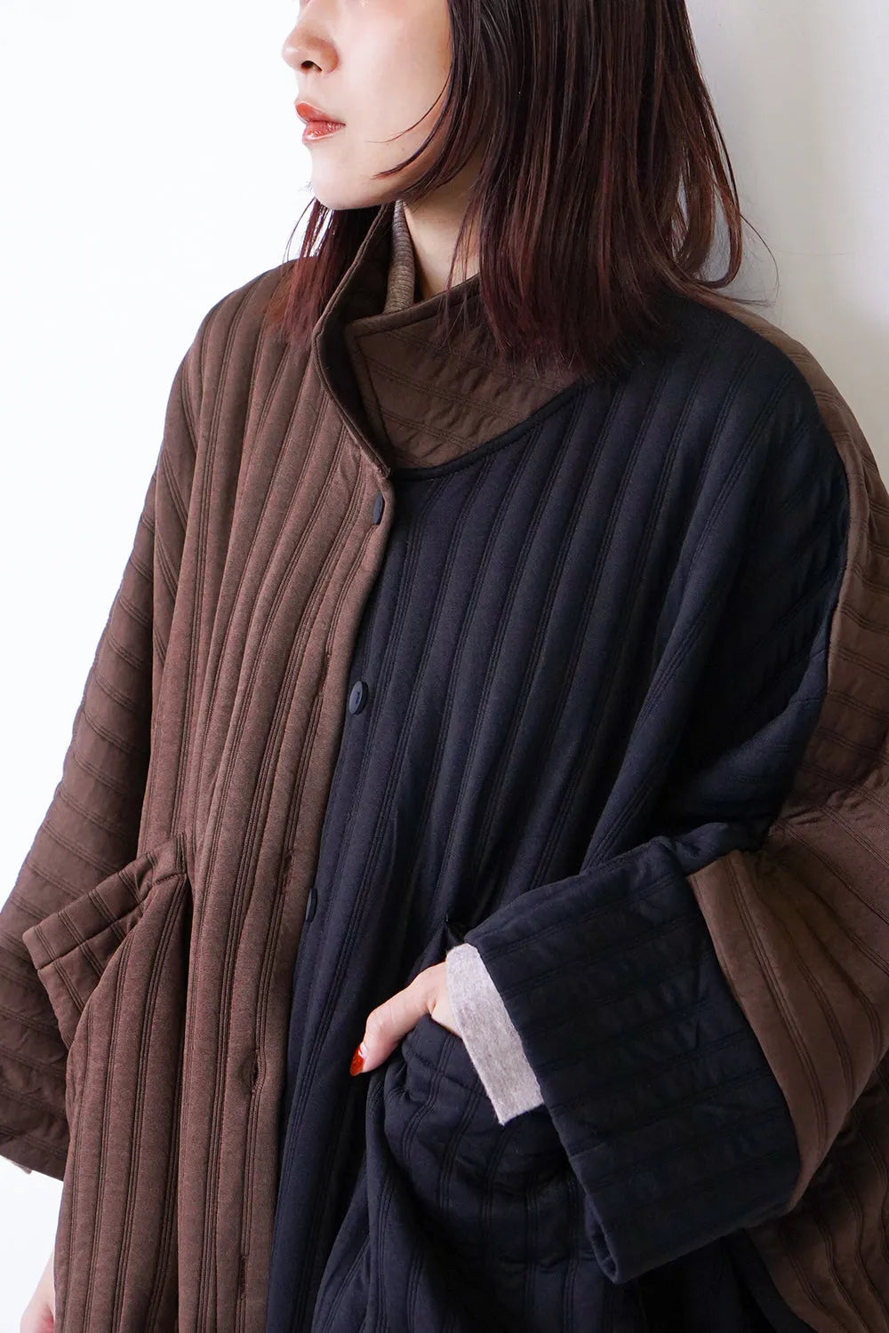 バイカラービッグポケットビッグコート