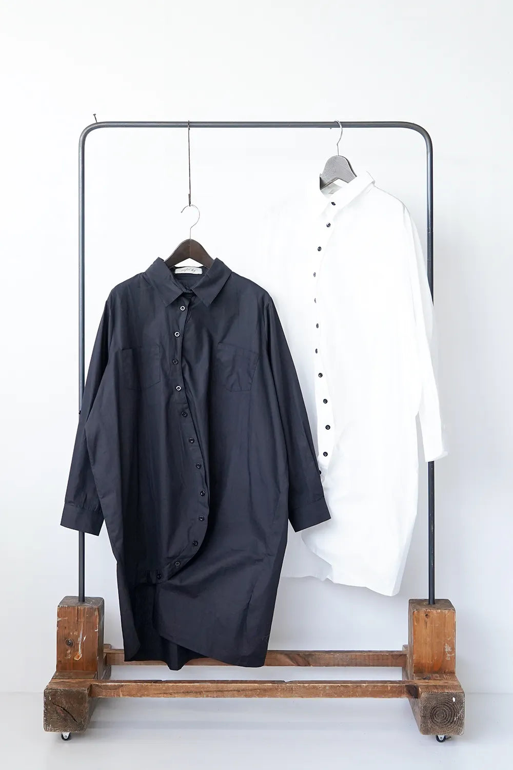 ウェーブ前立てチュニックシャツ