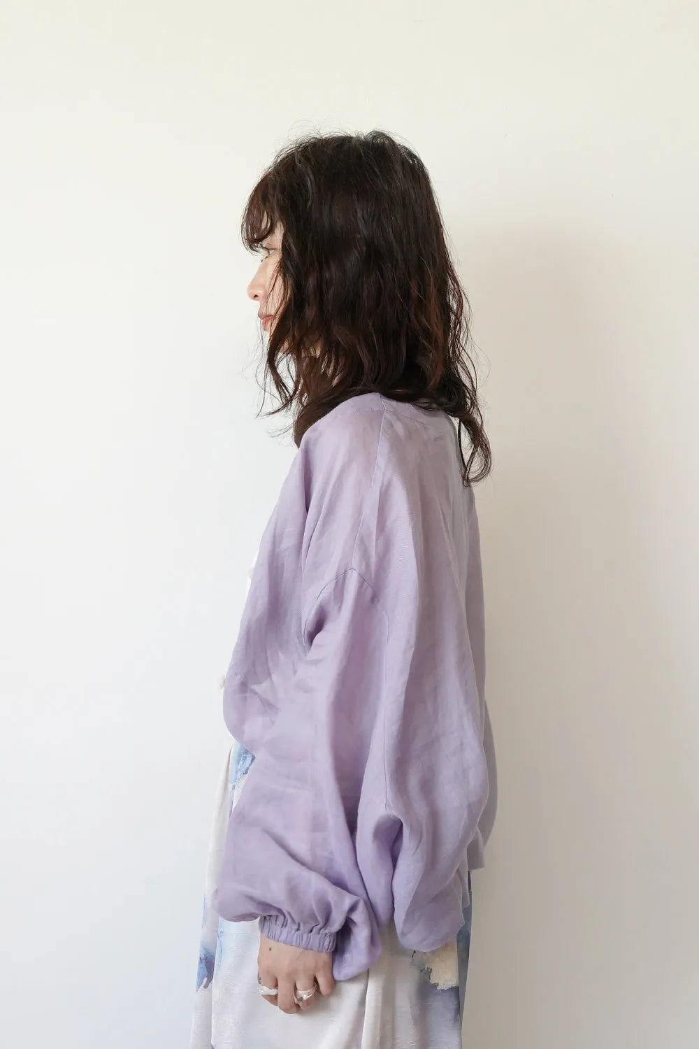 ドルマンリネンショートカーデ