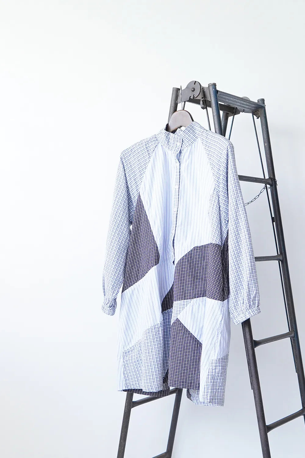 45r BADOU-R シルクコットン インディゴ パッチワーク チュニック 45r