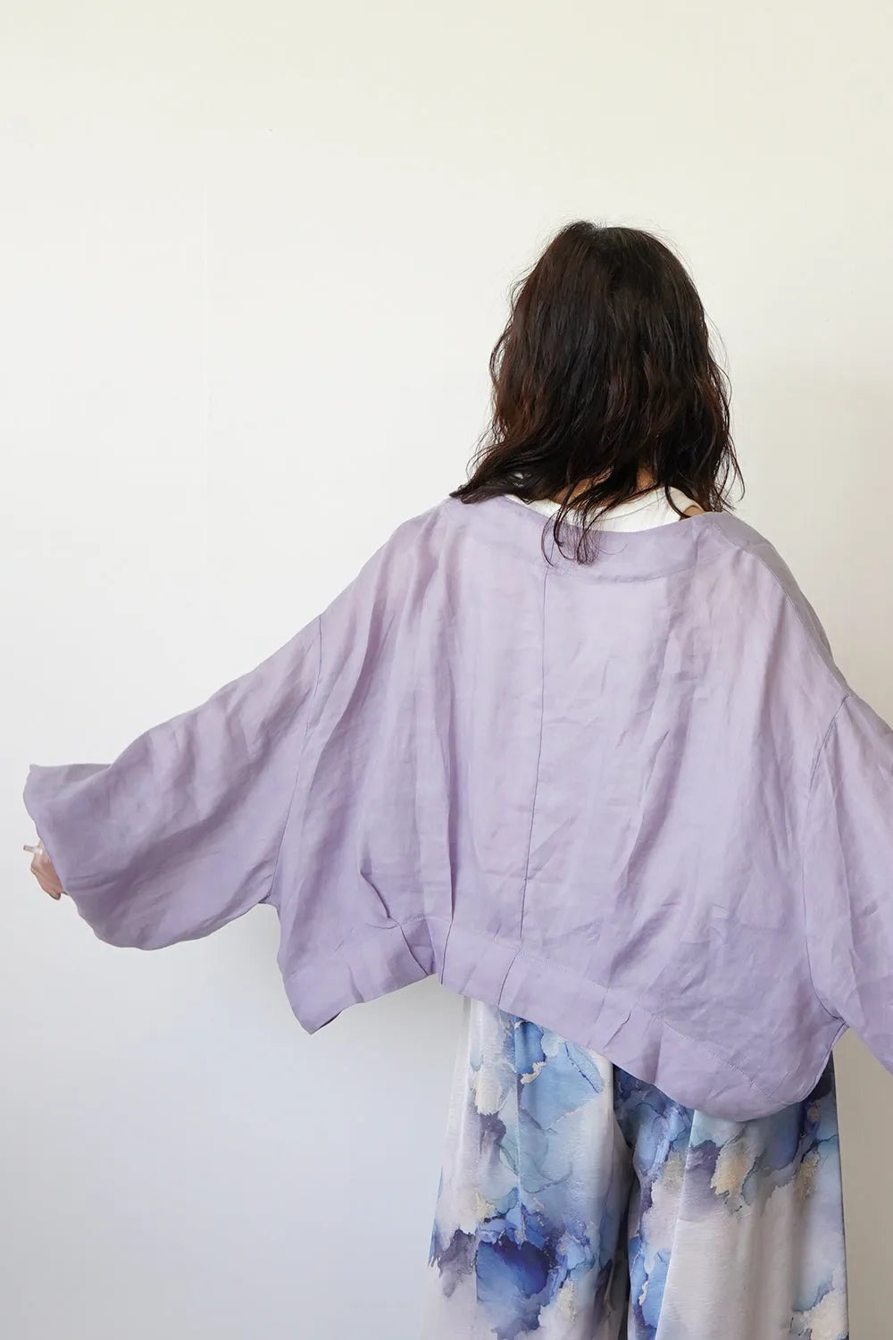 ドルマンリネンショートカーデ