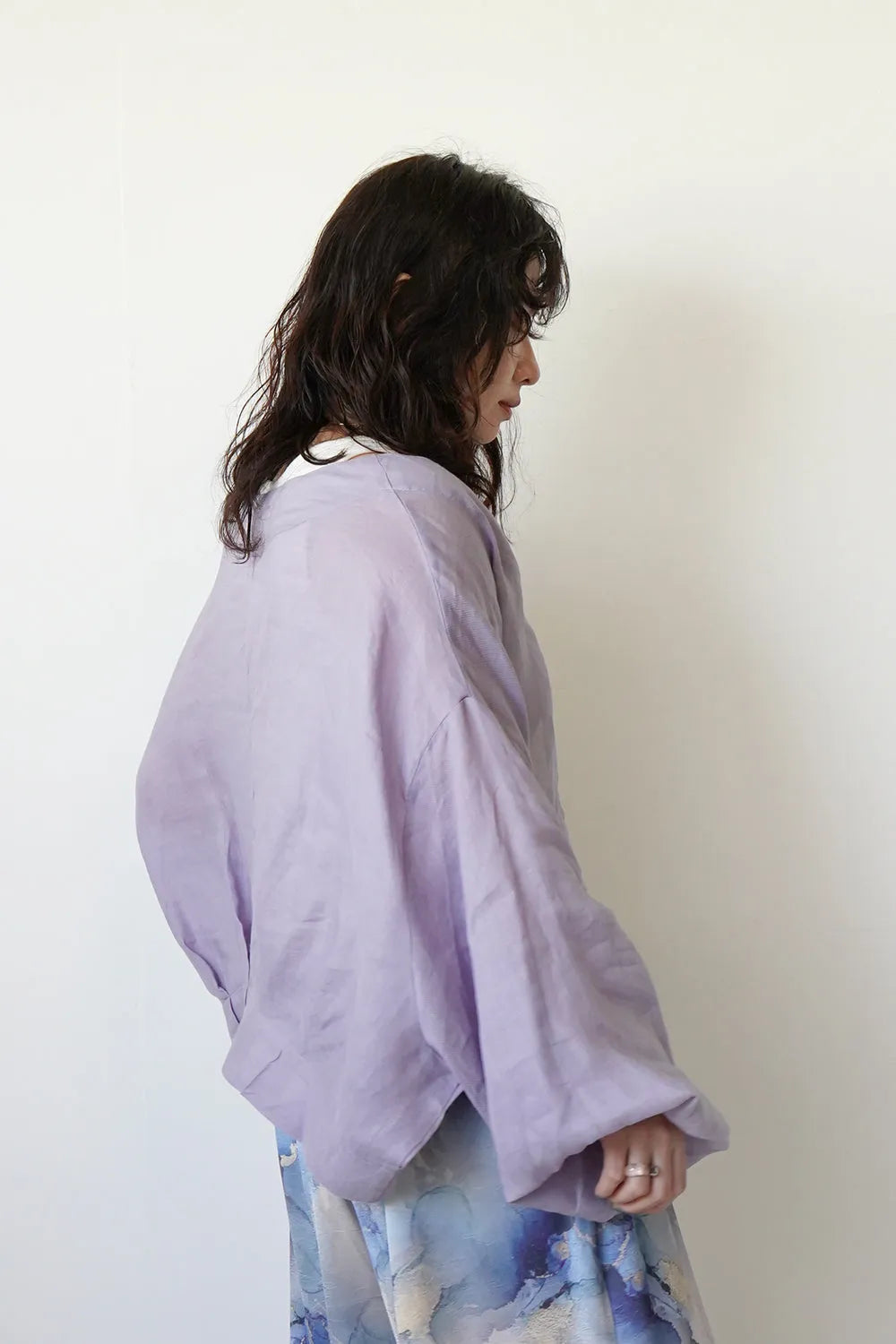 ドルマンリネンショートカーデ