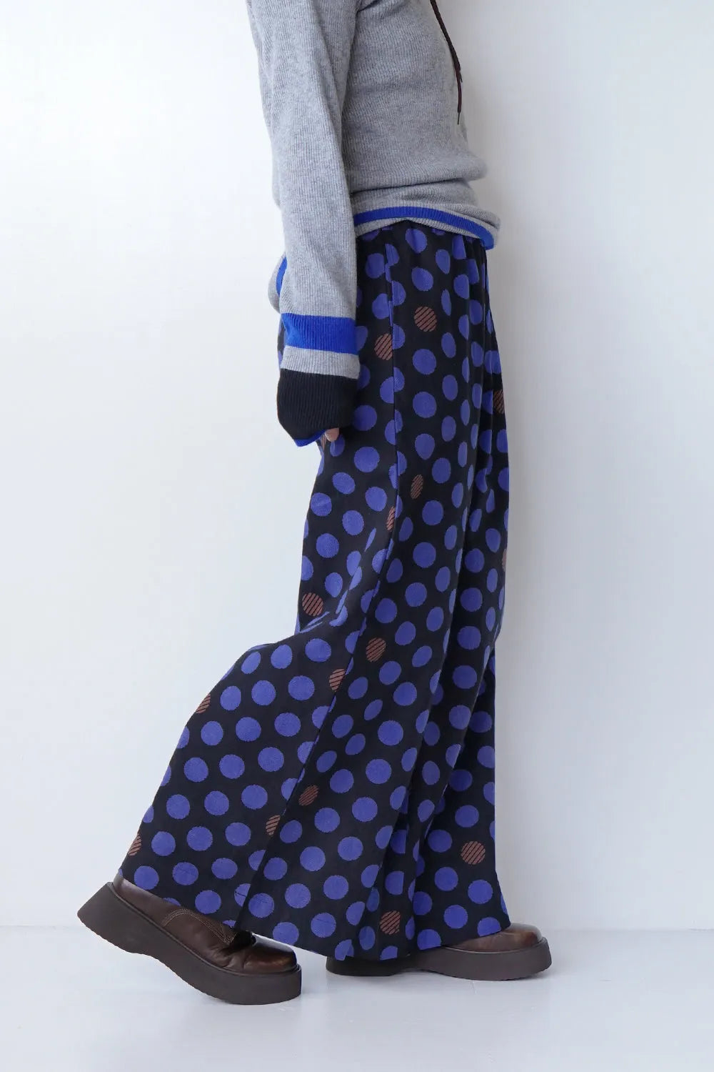 【fu-dueka::】ドットプリントワイドパンツ