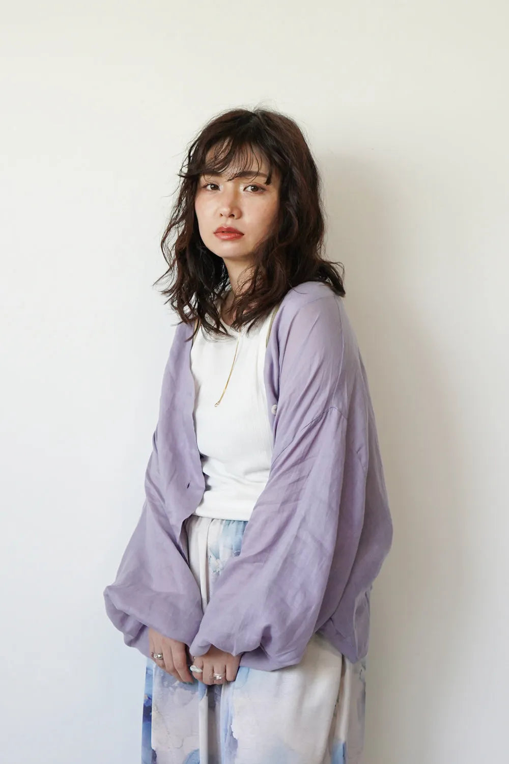 ドルマンリネンショートカーデ