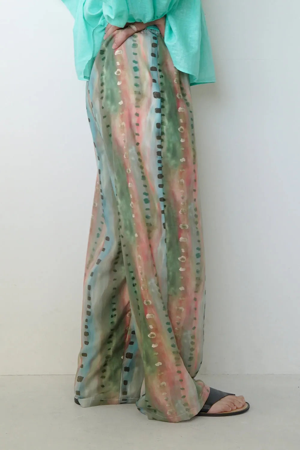 【LILA n’citta】ストライプドットイージーパンツ