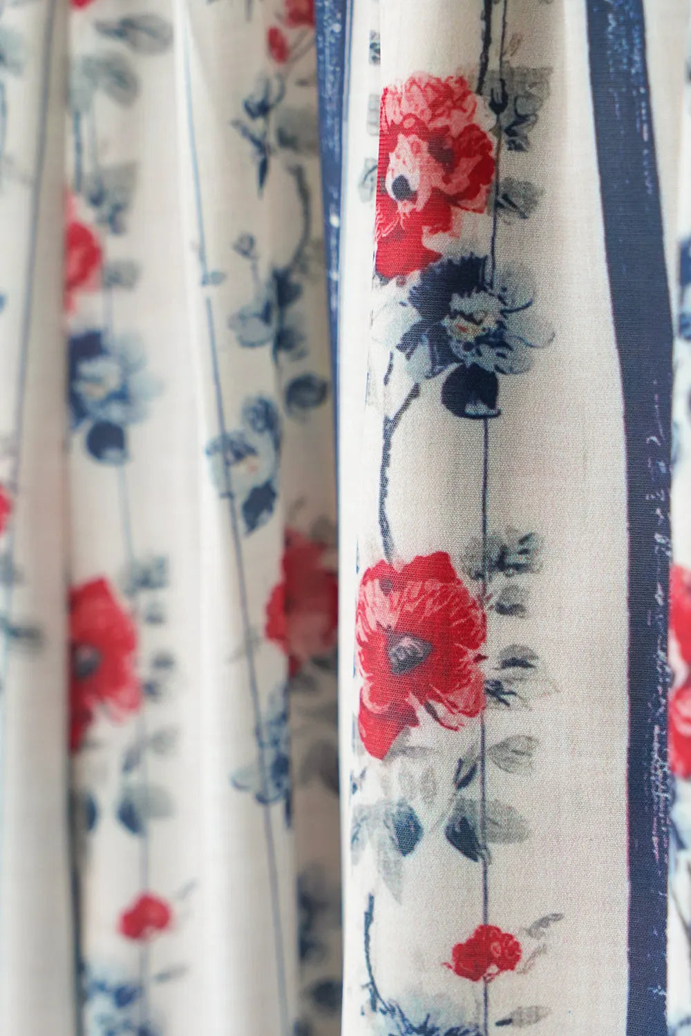 ストライプ×花柄ワイドパンツ