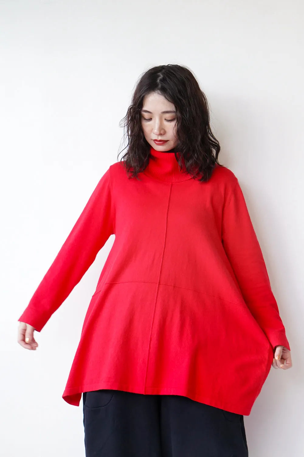 タートルチュニックニット