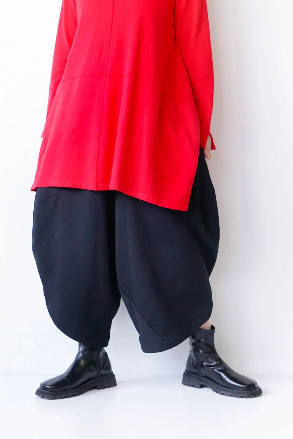 ラウンド切替裏毛サルエルパンツ