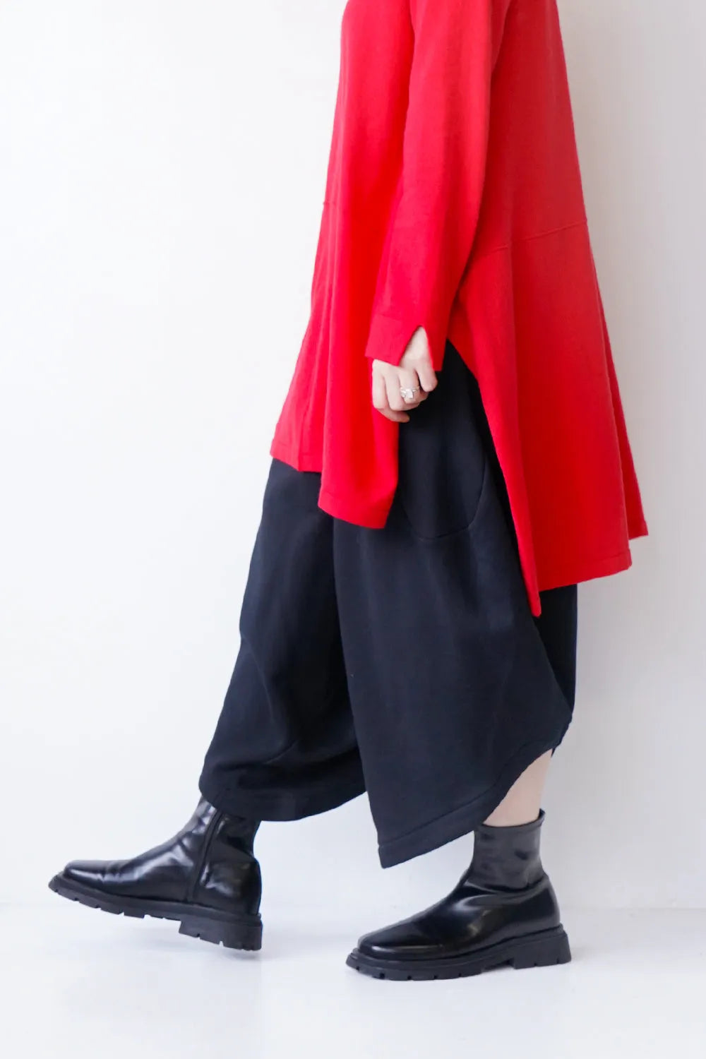 ラウンド切替裏毛サルエルパンツ