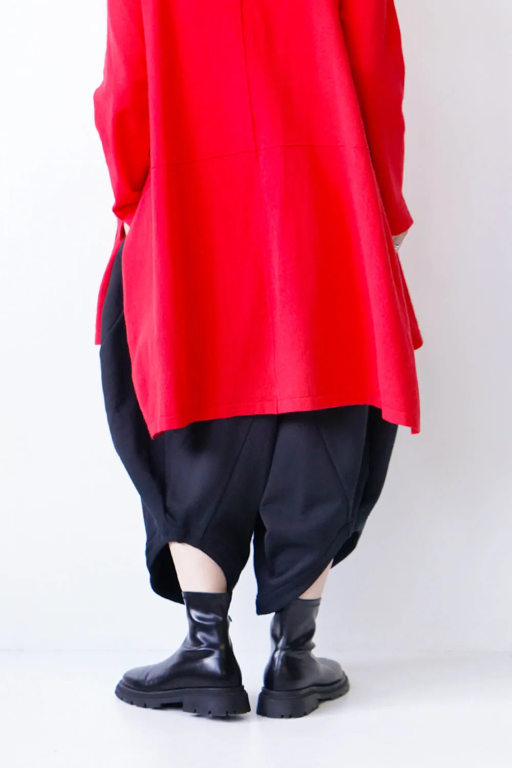 ラウンド切替裏毛サルエルパンツ