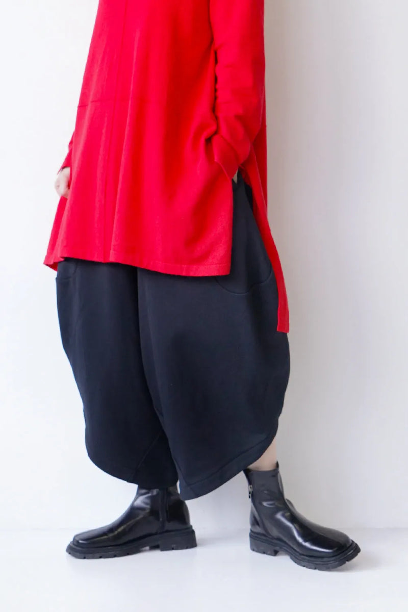 ラウンド切替裏毛サルエルパンツ