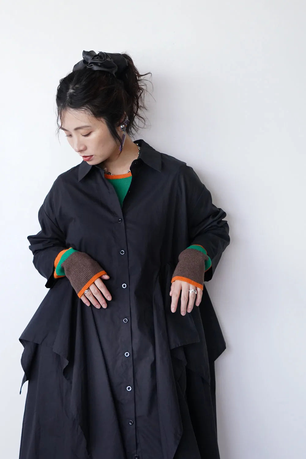 【MICALLE MICALLE】配色ラインニットソー