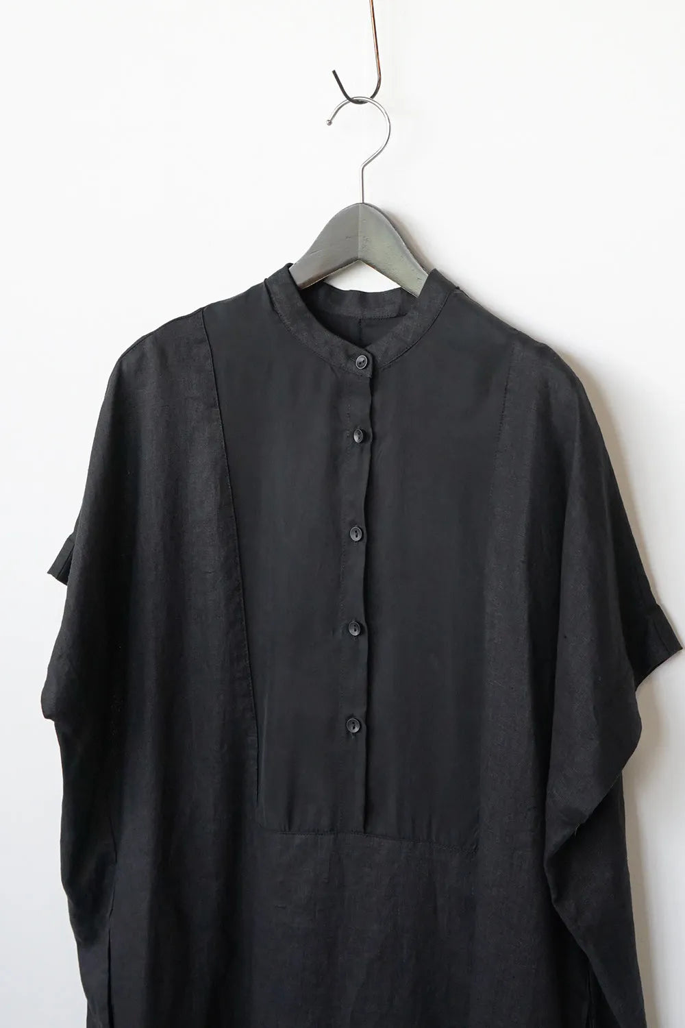 リネン×レーヨン ヨーク切替ワイドワンピース