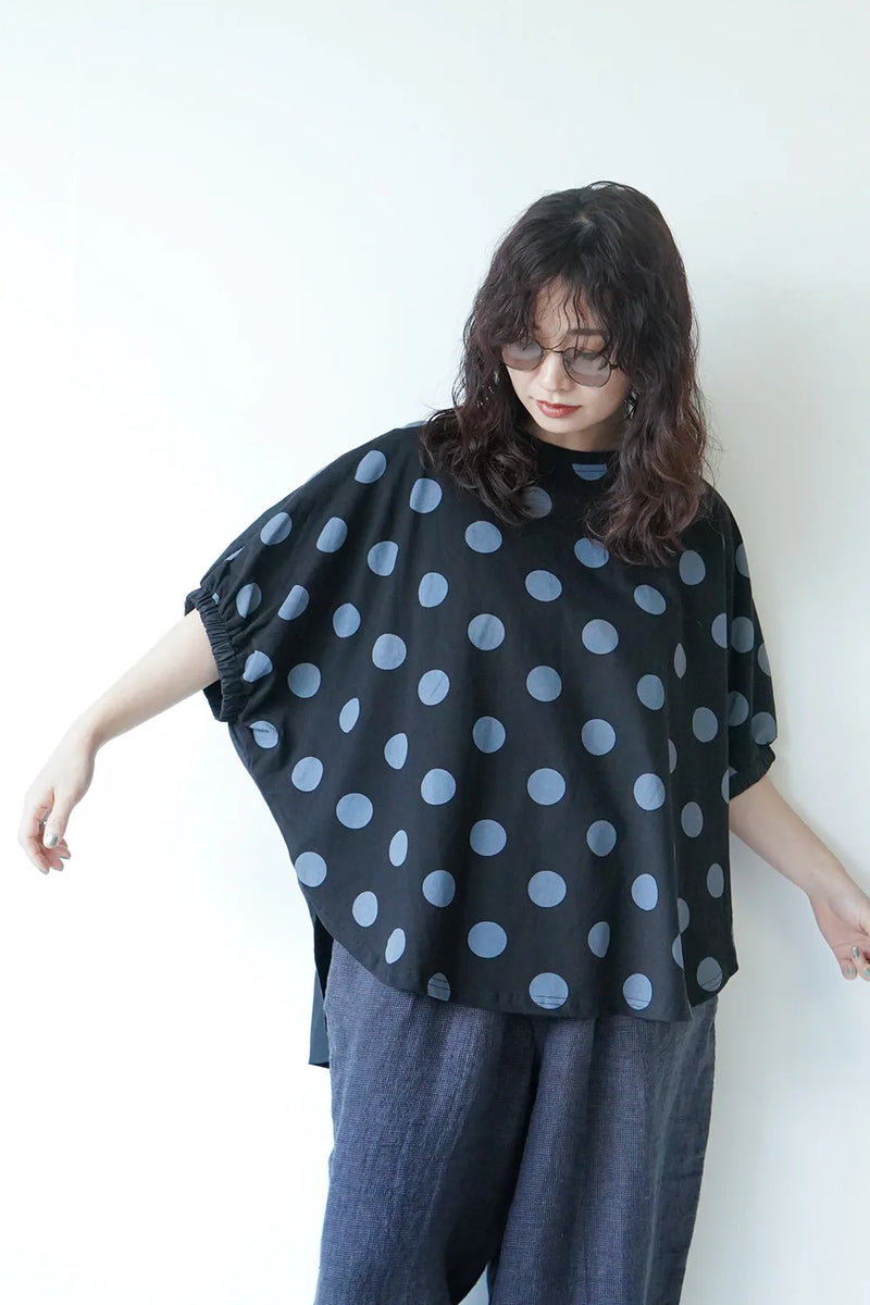 ドットプリントドルマン丸型カットソー