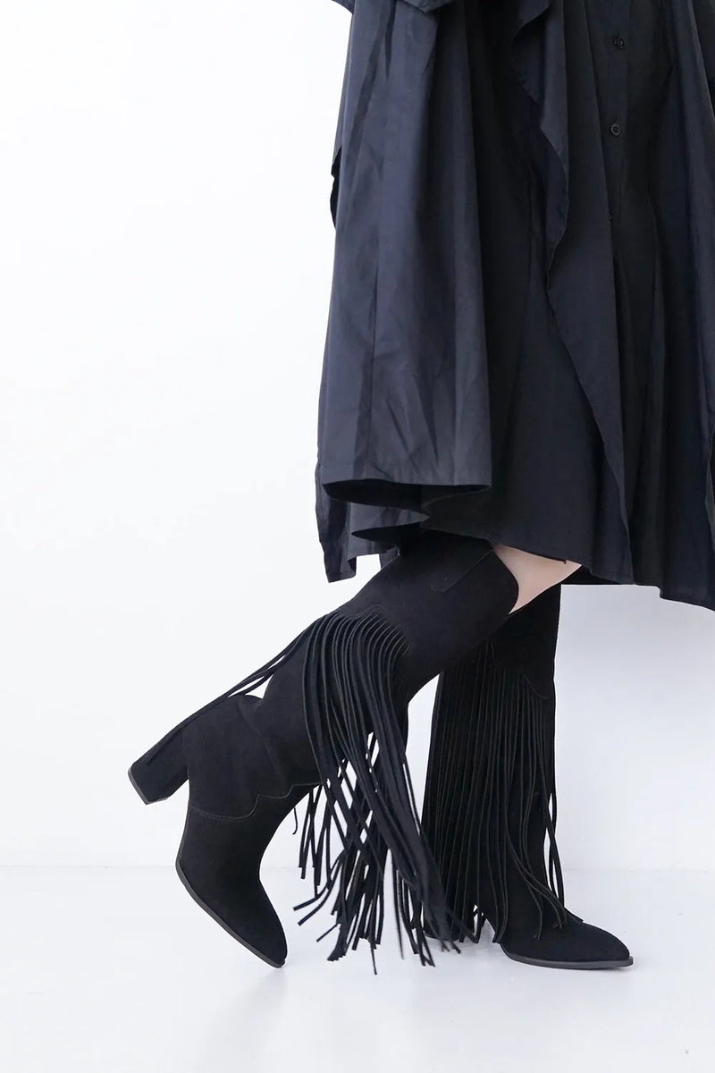フリンジロングブーツ