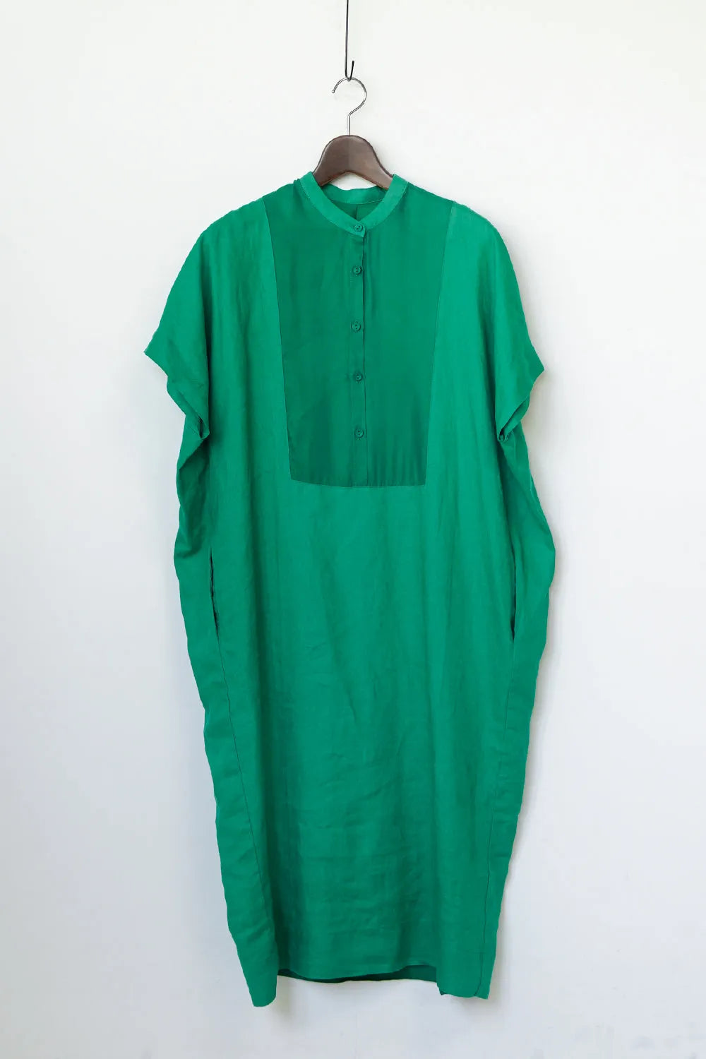 リネン×レーヨン ヨーク切替ワイドワンピース