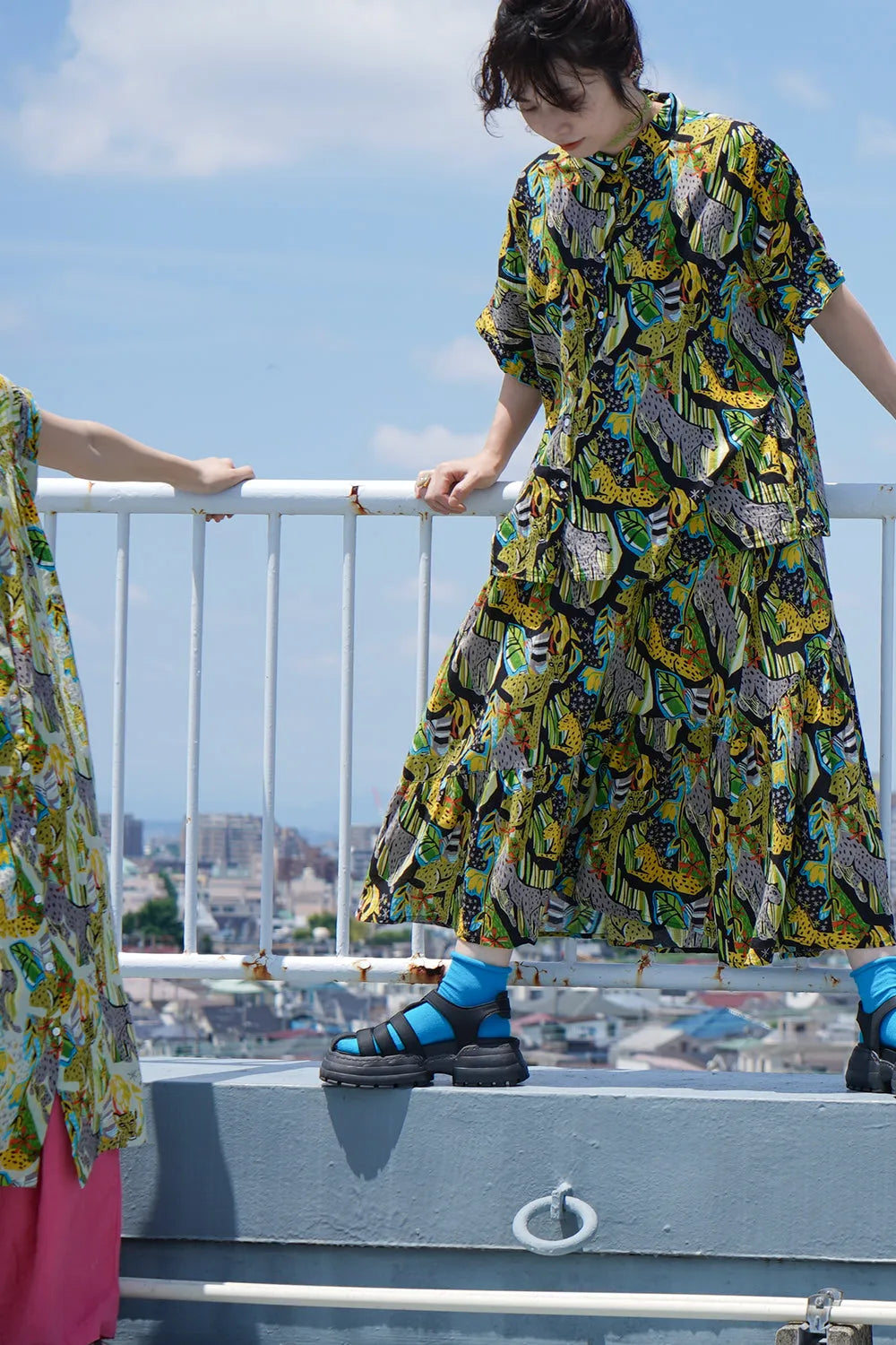 【fu-dueka::】サファリプリントランダムティアードスカート