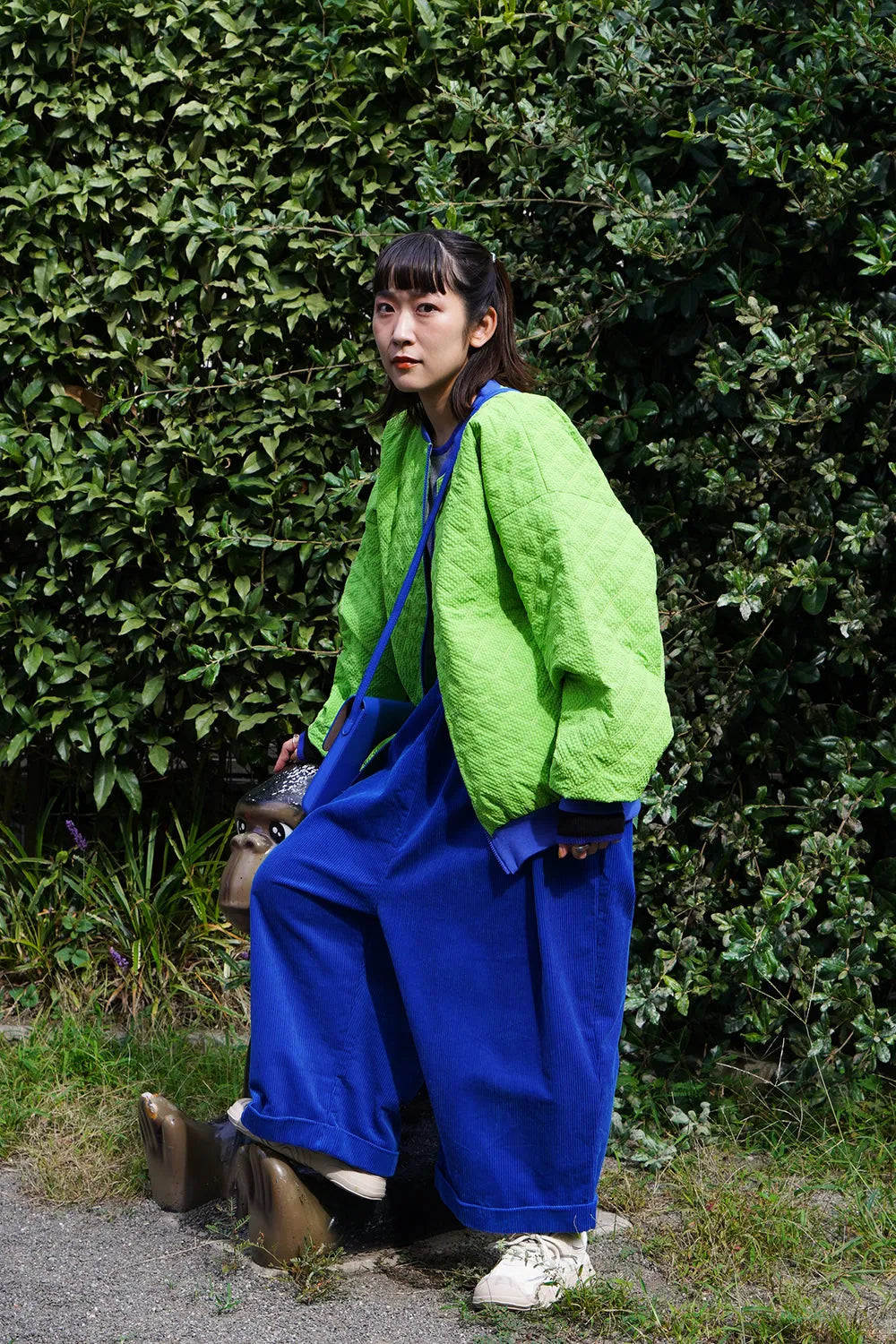 【LILA n’ citta】格子柄キルティングブルゾン