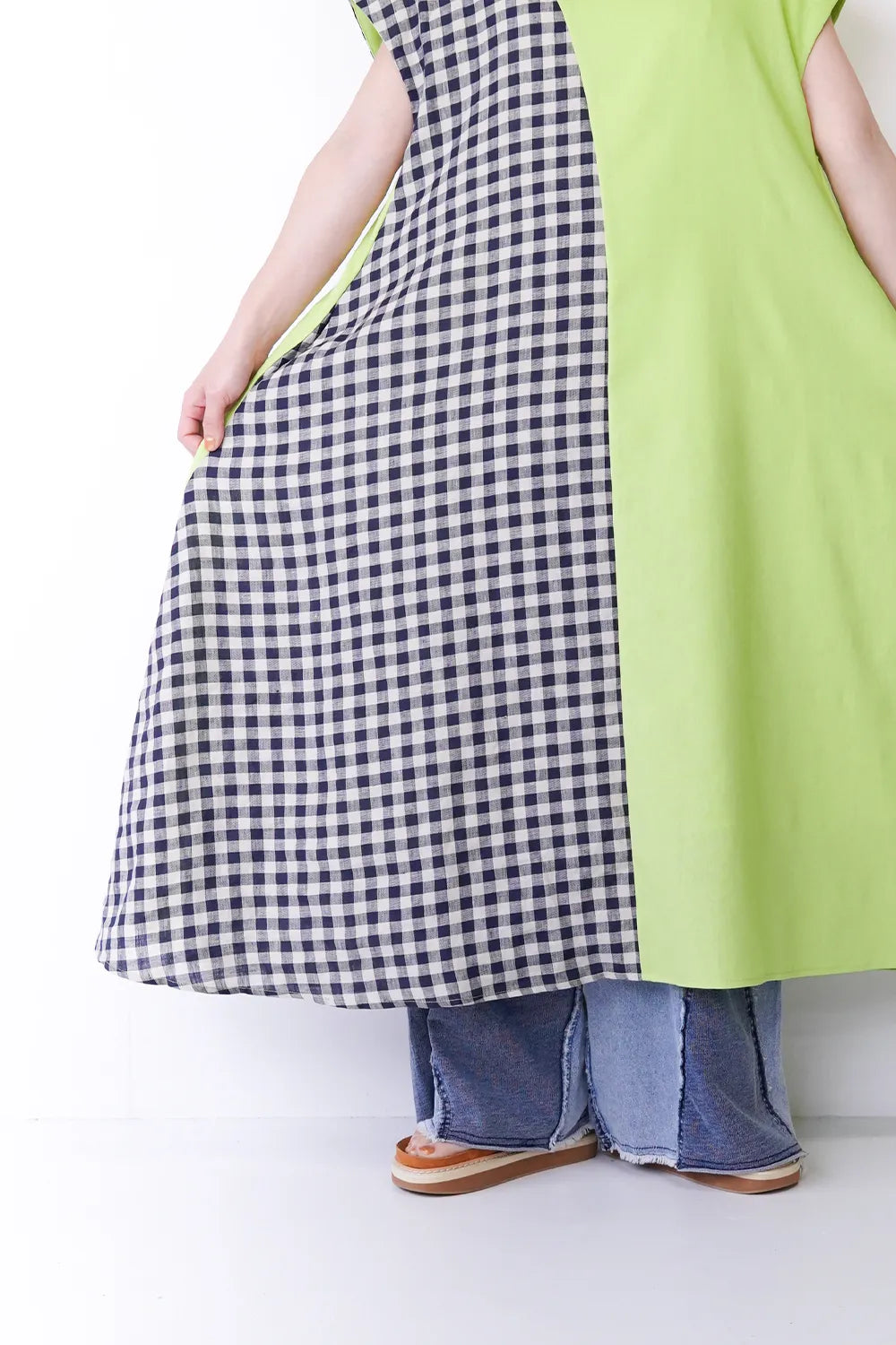 Lily　L☆95と一緒　ハワイアンワンピース LILA n' citta】チェック切替リネンワンピース – LILA & CITTA ONLINE SHOP